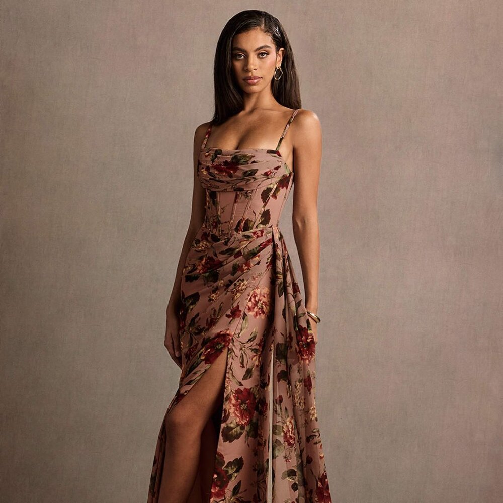 Aurra Mauve Multi Maxi Dress
